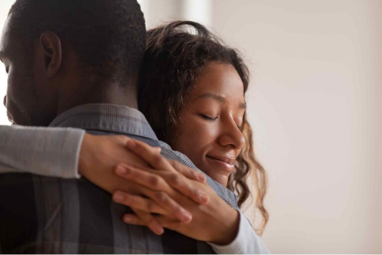 Managing Regret through Gratitude, a woman hugging his friend