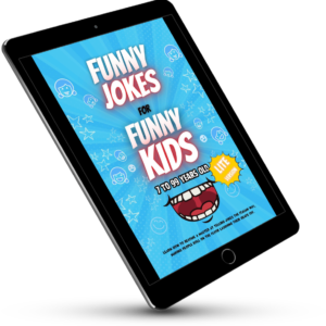 Our digital version of the Funny Jokes Book, Lite version, seen in a tablet screen