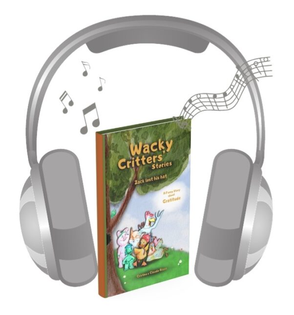 Audiobook of "Wacky Critters' Stories, The Mystery of the Missing Hat", A Story for 6-9 years old kids.